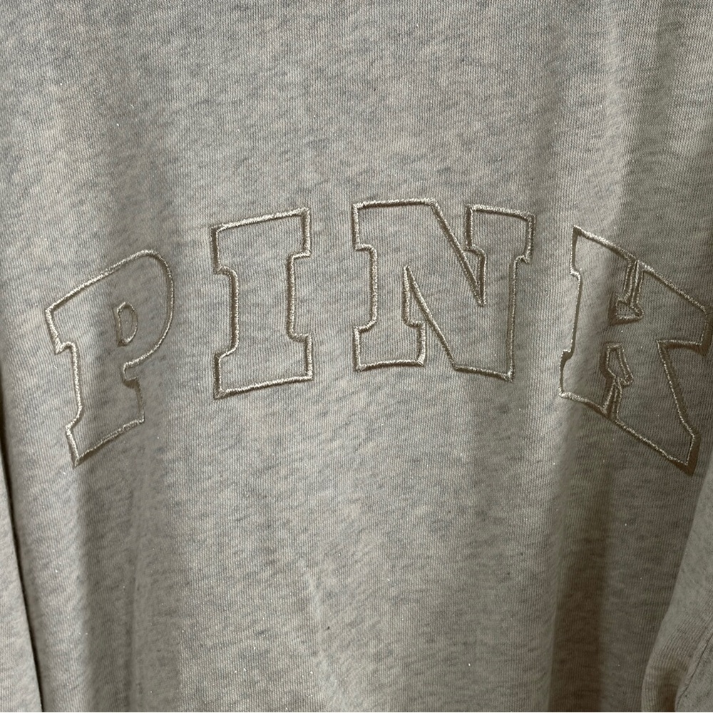 PINK Victoria's Secret Light Gray Quarter-Zip Sweater - Picture 9 of 10
